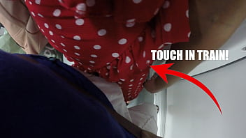 Press My Breasts Against A Stranger Inside Public Train | Touched His Cock With My Hand To See His Reaction And He Liked!