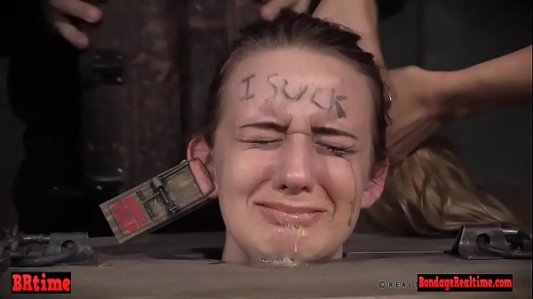 Gagged Drooling Brunette Is Dominated