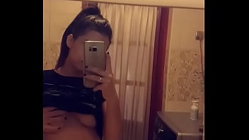 Hot Teen Shows Her Little Titties On Phone