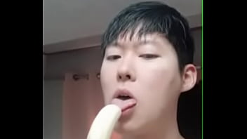 My Korean Sucking On His Favorite Fruit
