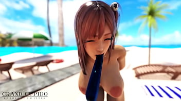 Nude Honoka On The Beach Sucking Ice Cream