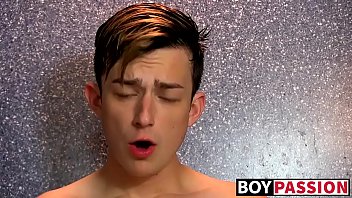 Gorgeous Lad Gets Naked In The Shower And Rides A Wall Dildo