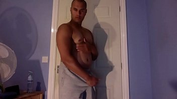 Stroking Big Cock Nxt To Door And Cum