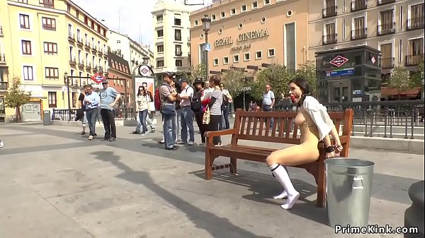 Tied Tits Brunette Banged Outdoor