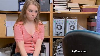 Teen Cutie Spreads Wide On Office Desk For Guards Cock