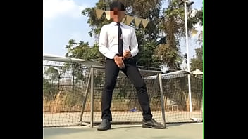 Huge Cock Asian Office Guy Jerking Off In Suit