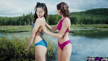 Teen Camper Emily Willis Spend The Night With Her Lesbian Friend Then A Creepy Naked Stranger Followed Her And Started A Wild Hardcore Sex With Him.