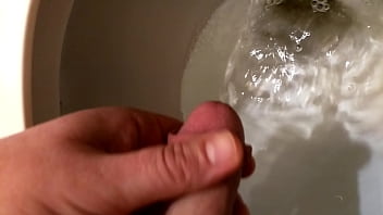 Chubby Guy Pissing In Neighbor' Toilet