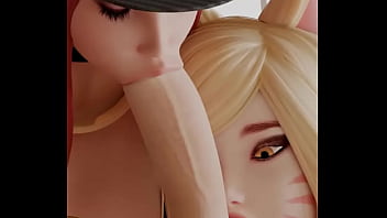 Akali And Ahri Blowjob League Of Legends