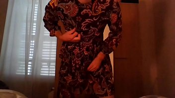 Sexy Crossdresser In Stylish Hippy Flower Dress