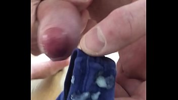 Wank On Her Blue Cotton Panties