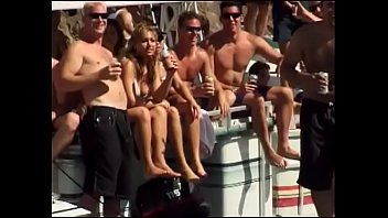 Girls Have A Party And Showing Off Panties On The Beach