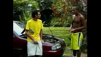 Smart Curly Dude Wellington Had Disconnected Spark Plugs In Advance And Came To Help His Black-a-vised Friend Lindberg Sisso To Fix His Car