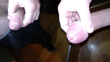 Massaging The Tip Of My Uncut Cock In The Mirror Until It Explodes