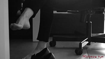 Femdom Wife Gets Her Shoes And Feet Licked - Mistress Kym
