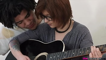 Gina Loves Music, But Her Hot Brazilian Tutor Louis Wants To Give This Nerdy Chick - Full Scene On