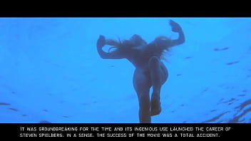 Jaws: Sexy Nude Blonde Skinny Dipping Girl Gif