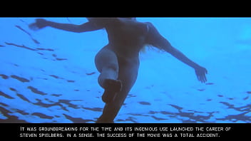 Jaws: Sexy Nude Blonde Skinny Dipping Girl Gif - boobs, blonde, nude, bush, buns, skinny-dipping - Video 3025011