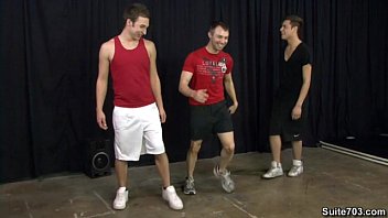 Gay Jocks Aaron, Damon And Devon Share Dicks At Suite703