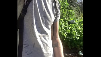 Faggot Wanking Outside In Public