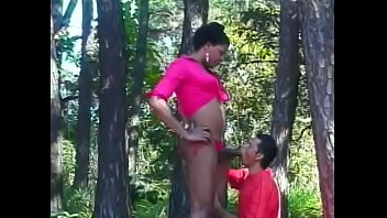 Tall Black Shemale Vinicius Is Fond Of Getting Drilled For Vegemite By White Dude In The Wood