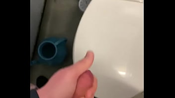 Wanking In Work Toilets Had Amazing Cumshot
