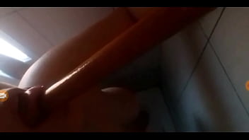 Slutty Teen Sucks Wooden Toy For Married Cock