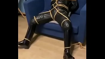 My Chinese Slave Enjoys Being Tied Whyle Dressed Up In Leather