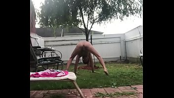Playing Naughty Naked Games Outside