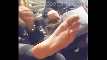 Candid Feet Shoeplay, Dangling, Dipping, Shoeshop Try Shoes Barefoot Sweaty