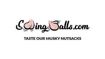 Young Man Has His Balls Swinging While Giving Blowjob