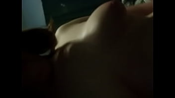 Chubby Girl Rubs Lotion On Her Tits