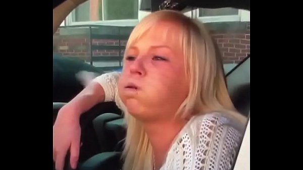 Slut Spits Out Car Window
