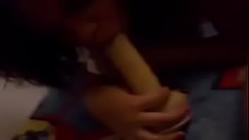 Young Ebony Teen Deepthroat Her Dildo Front Her Boyfriend