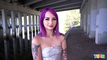 Yngr - Hot Inked Purple Hair Punk Teen Gets Banged