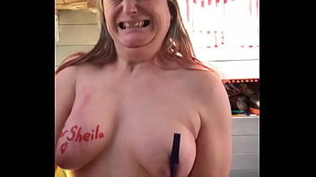 Slut Cropping Her Own Tits