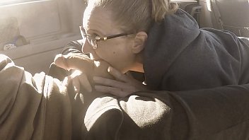 Nerd Sucks His Dick In A Parking Lot And Wipes The Cum On Him