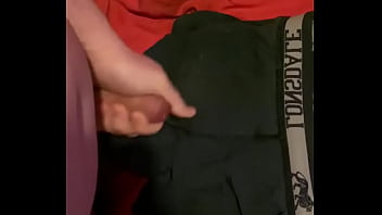 Wanking My Beautiful Cock With Big Cumshot On My Boxers