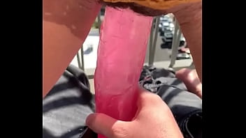 Slut Fucks Massive Dildo In Daytime