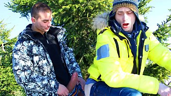 Two Gay Twinks Fucking Outside