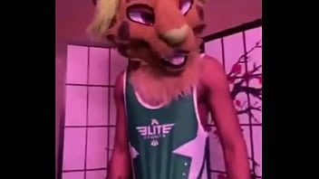 Furry In Wrestling Outfit Strips And Jerks Pt1