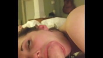Fucked Up Brunette Gives Sloppy Head.