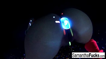 Samantha Saint Gets Off In This Super Hot Black Light Solo!
