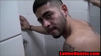 Straight Latino Strangers Bareback Fuck In The Gym Showers- Latinohunter.com