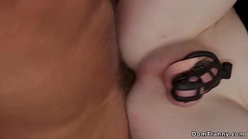 Pale Shemale Fucked In Suspension