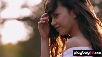 Cute Faced Teen Kit Rysha Sensual Striptease Outdoor