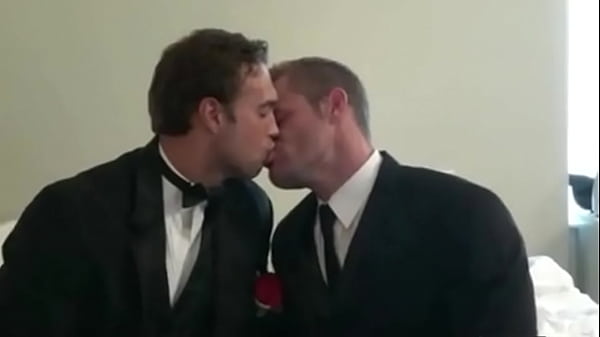 Straight Guy Kissing A Gay Guy On His Marriage Day | Gaylavida.com