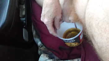Naked Driver Recycles His Piss In The Car