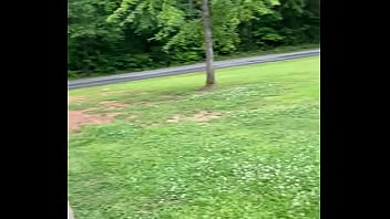 Fucking A Dildo Attached To Trailer Hitch Outdoors For Hubby