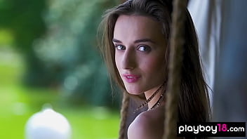 Ukrainian Gloria Sol Drops Down Her Swimsuit Outdoor